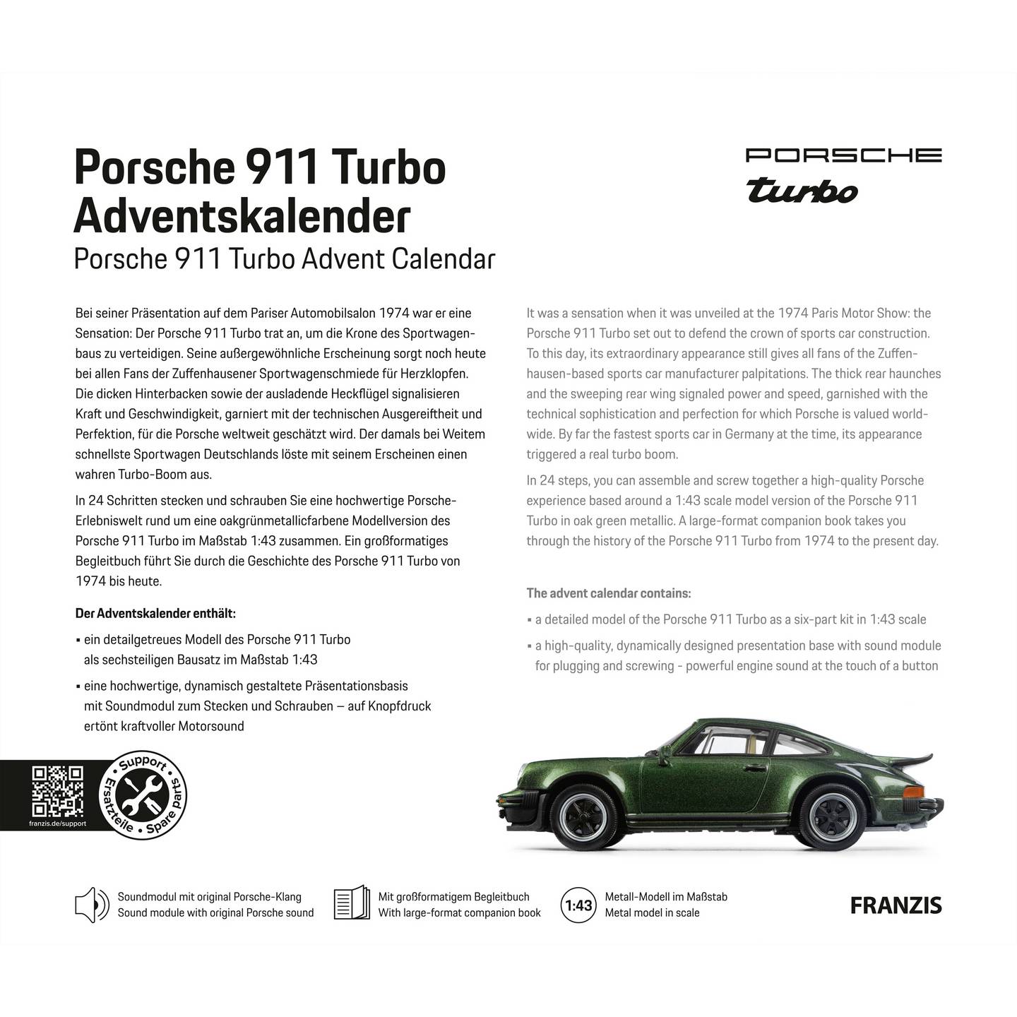 Porsche 911 Turbo Advent Calendar 1:43